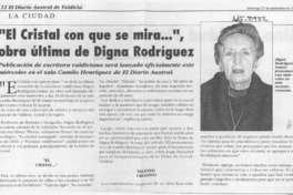 "El Cristal con que se mira --", obra última de Digna Rodríguez  [artículo].