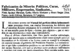 Fabricantes de miseria, políticos, curas, militares, empresarios, sindicatos --  [artículo] Cristóbal Camino M.
