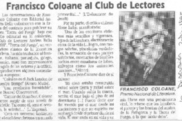 Francisco Coloane al Club de Lectores Francisco Coloane al Club de Lectores