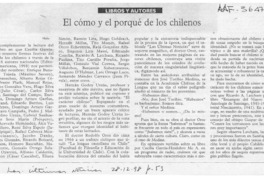 El cómo y el porqué de los chilenos  [artículo] Filebo.