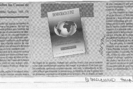 Democracia y paz  [artículo] Cristián Garay Vera.
