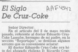 El siglo de Cruz-Coke
