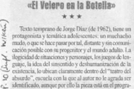 "El velero en la botella"  [artículo] Pedro Labra.