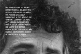 Hernán Rivera Letelier, "Hay que escribir como se hace el amor, con los cinco sentidos"  [artículo] Elizabeth Orellana.