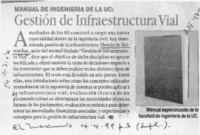 Gestión de infraestructura vial  [artículo].