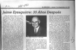 Jaime Eyzaguirre, 30 años después Jaime Eyzaguirre, 30 años después