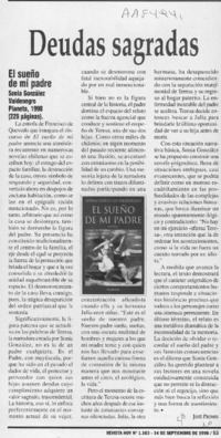 Deudas sagradas  [artículo] José Promis.