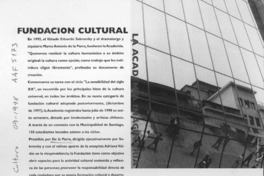 Fundación cultural  [artículo].