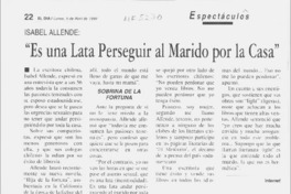"Es una lata perseguir al marido por la casa"  [artículo].