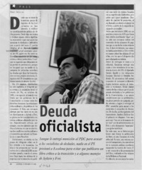 Deuda oficialista  [artículo] Hugo Córdova.