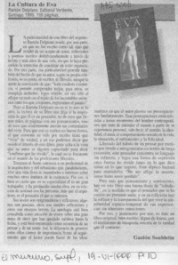 La cultura de Eva  [artículo] Gastón Soublette.