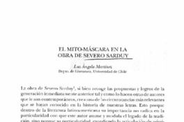 El mito-máscara en la obra de Severo Sarduy El mito-máscara en la obra de Severo Sarduy