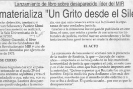 Se materializa "Un grito desde el silencio"  [artículo].