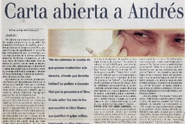 Carta abierta a Andrés Allamand Carta abierta a Andrés Allamand