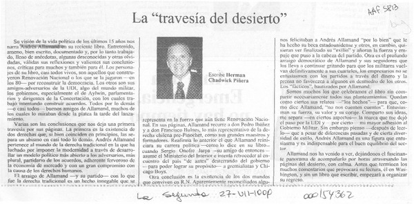 La "travesía del desierto" La "travesía del desierto"
