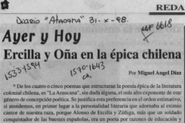 Ercilla y Oña en la épica chilena