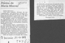 Poema de María Monvel  [artículo] Enrique Gray.