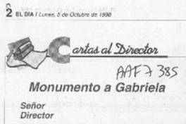 Monumento a Gabriela  [artículo] Rolando Manzano Concha.