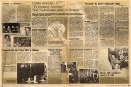 Pablo Neruda, "Presencia ausente", "Un testimonio ante el tiempo" Pablo Neruda, "Presencia ausente", "Un testimonio ante el tiempo"