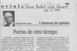 Poetas de otro tiempo  [artículo] Marino Muñoz Lagos.