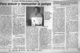 Para evocar y reencantar la pampa Para evocar y reencantar la pampa