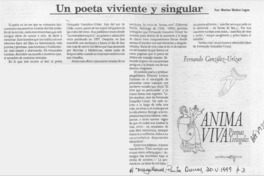 Un poeta viviente y singular Un poeta viviente y singular