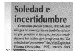 Soledad e incertidumbre  [artículo] Antonio J. Salgado.