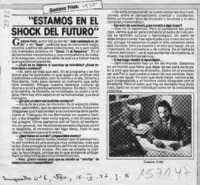 "Estamos en el shock del futuro"  [artículo].