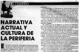 Narrativa actual y cultura de la periferia Narrativa actual y cultura de la periferia
