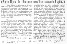 "Siete hijos de Linares" escribía Januario Espinoza "Siete hijos de Linares" escribía Januario Espinoza