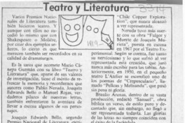 Teatro y literatura  [artículo] Grosso Modo.