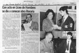 Con acto en Liceo de Hombres se dio a conocer obra literaria  [artículo].