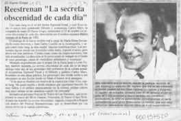 Reestrenan "La secreta obscenidad de cada día" Reestrenan "La secreta obscenidad de cada día"