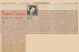 Raquel Correa bajo la cúpula Raquel Correa bajo la cúpula