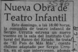 Nueva obra de teatro infantil  [artículo].