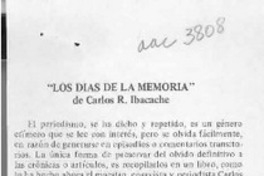 "Los días de la memoria"  [artículo] Gonzalo Drago.