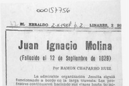 Juan Ignacio Molina  [artículo] Ramón Chaparro Ruiz.