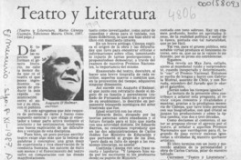 Teatro y literatura  [artículo] Enrique Skinner.
