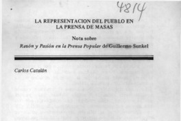 La representación del pueblo en la prensa de masas  [artículo] Carlos Catalán.