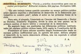"Teoría y práctica democrática para una sociedad participativa"  [artículo] J. A.