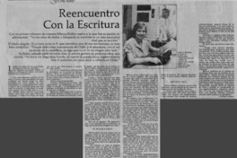 Reencuentro con la escritura  [artículo] Carmen Ortúzar.