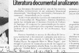 Literatura documental analizaron en congreso  [artículo].