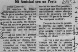 Mi amistad con un poeta  [artículo] Ximena Rodríguez G.