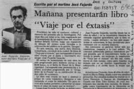 Mañana presentarán libro "Viaje por el éxtasis"  [artículo].