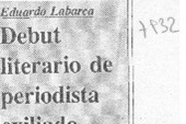 Debut literario de periodista exiliado  [artículo].