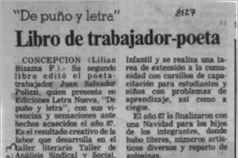 Libro de trabajador-poeta  [artículo] Lilian Bizama F.