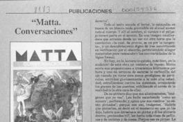 "Matta conversaciones" "Matta conversaciones"