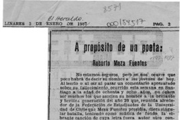 A propósito de un poeta, Roberto Meza Fuentes  [artículo] E. J.