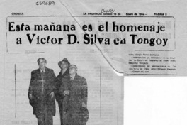 Esta mañana es el homenaje a Víctor D. Dilva en Tongoy  [artículo].
