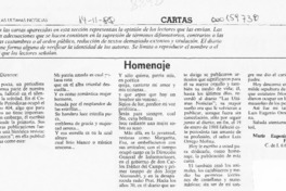 Homenaje  [artículo] María Eugenia Segall Fuenzalida.